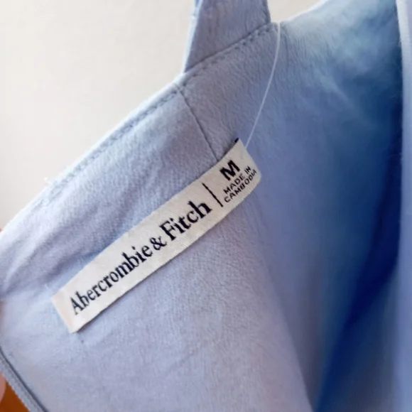 Abercrombie & Fitch blue square neckline midi dress - Picture 9 of 9